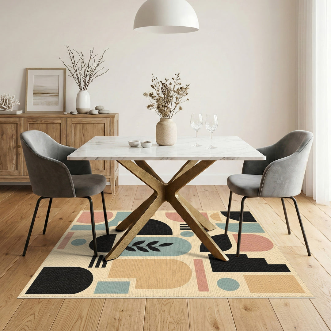 Multi-color and Patterns Modern Geometric Beige Area Rug