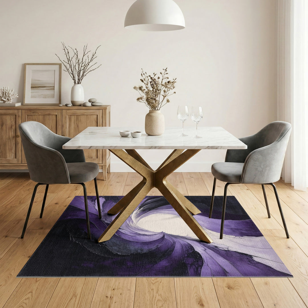 Abstract Area Purple Vortex Swirl Area Rug