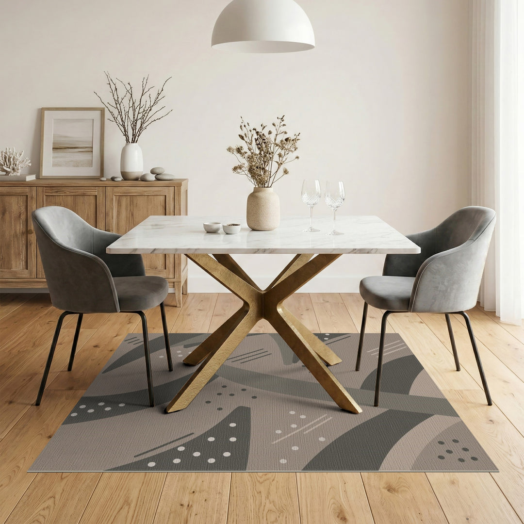 Abstract Neutral Area Rug