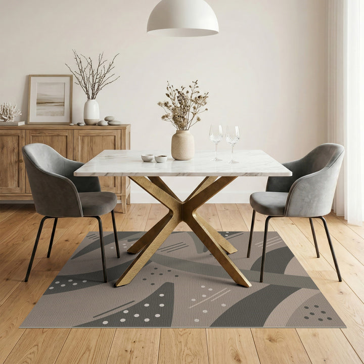 Abstract Neutral Area Rug