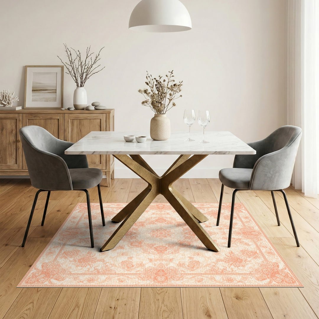 Floral Orange Persian Floral Area Rug