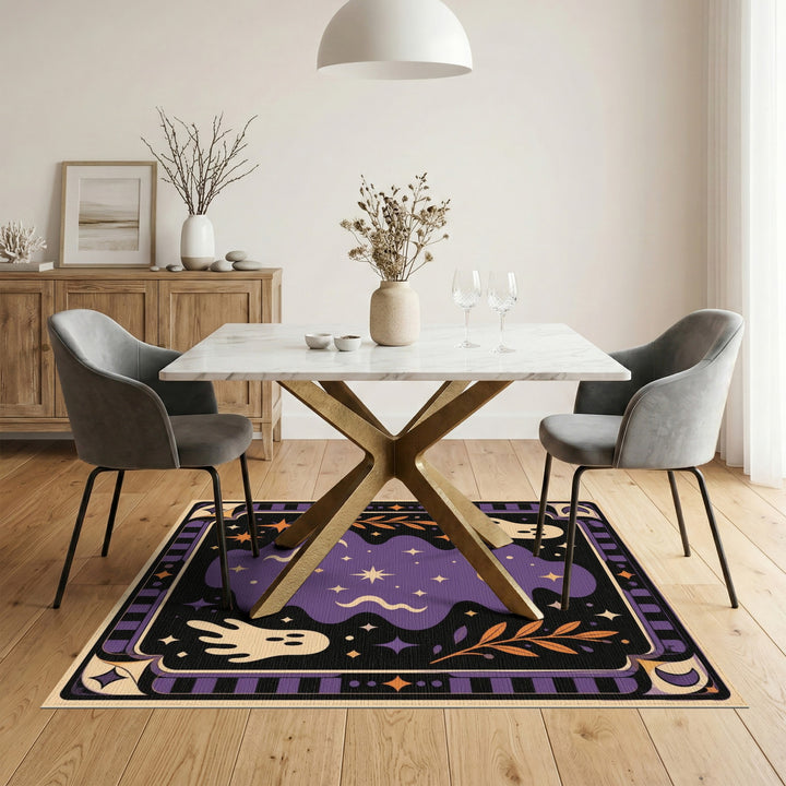 Purple Ghost Celestial Kids Area Rug