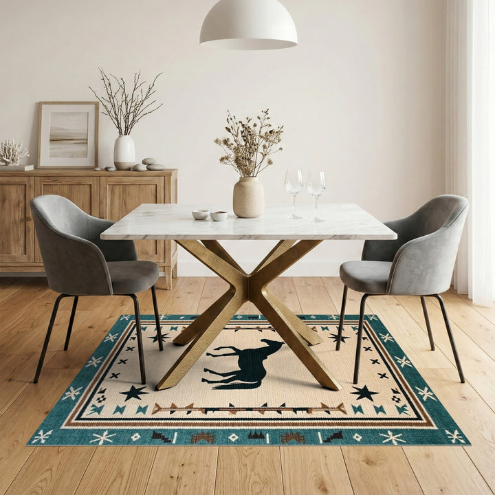 Southwestern Horse Silhouette Area Rug