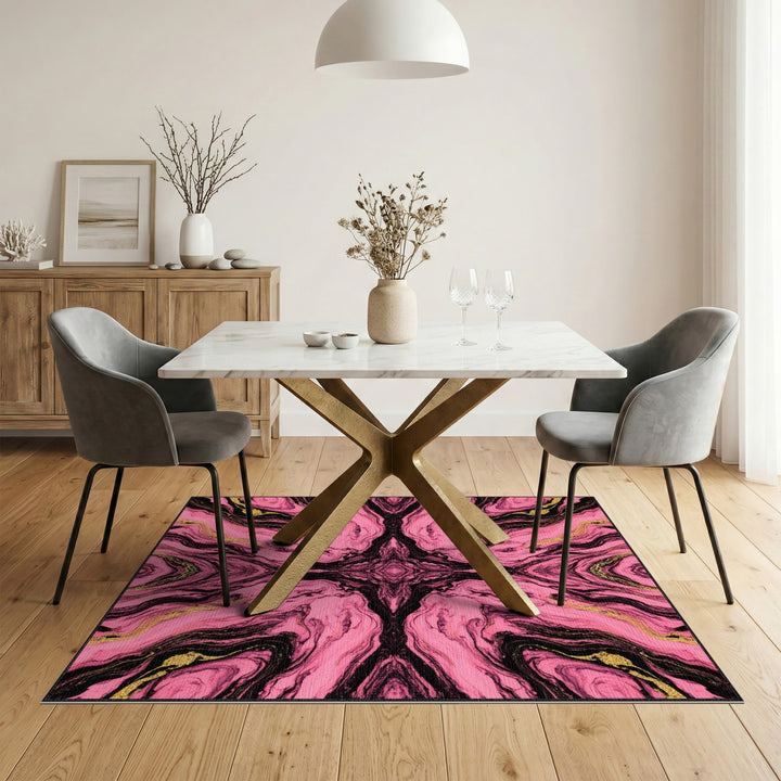 Pink Abstract Area Pink Abstract Marble Area Rug