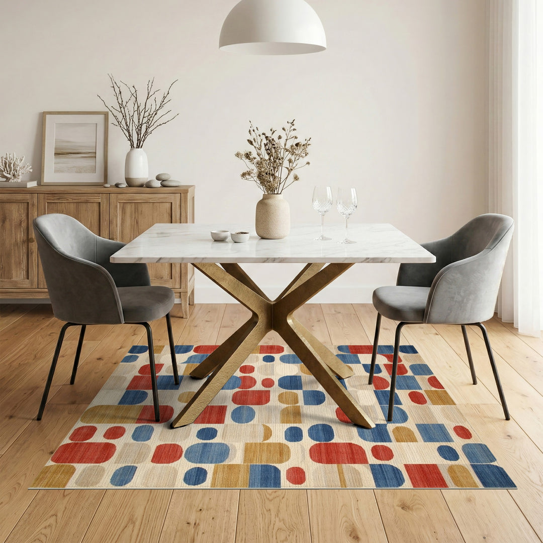 Modern Geometric Multi-Color and Patterns Area Rug
