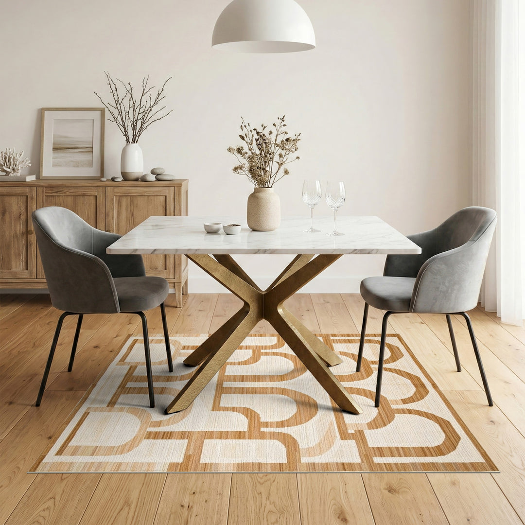 Brown Geometric Arch Area Rug