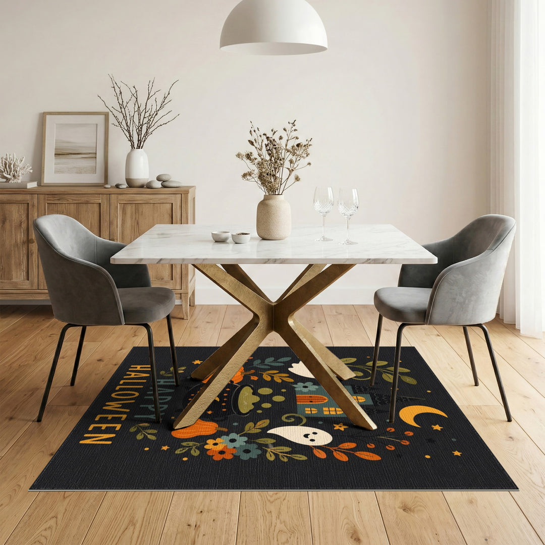 Happy Halloween Ghosts and Pumpkins Kids Rug