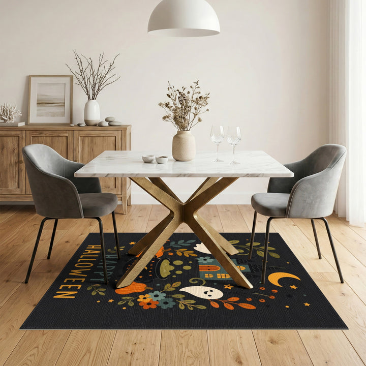 Happy Halloween Ghosts and Pumpkins Kids Rug