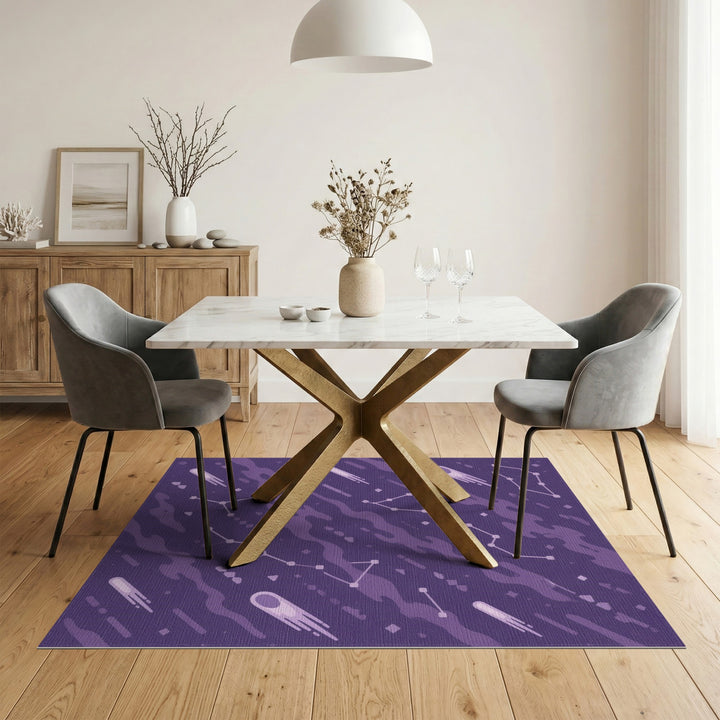 Purple Celestial Constellation Area Rug