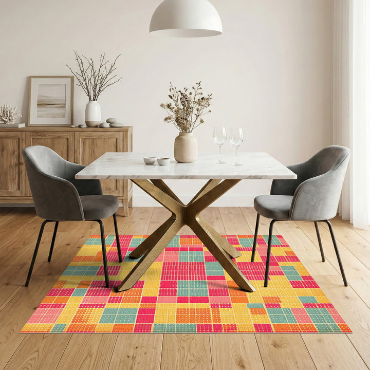 Vibrant Multi-Color Geometric Area Rug