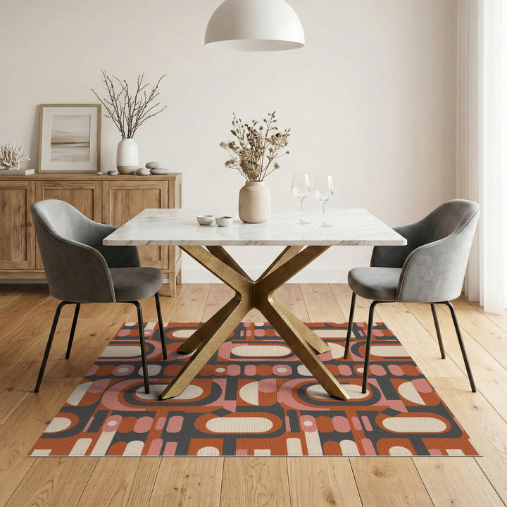 Geometric Brown Area Rug