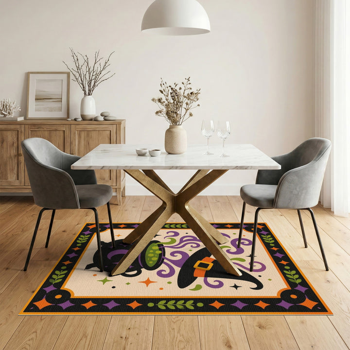 Witch Cauldron Purple Magic Area Rug