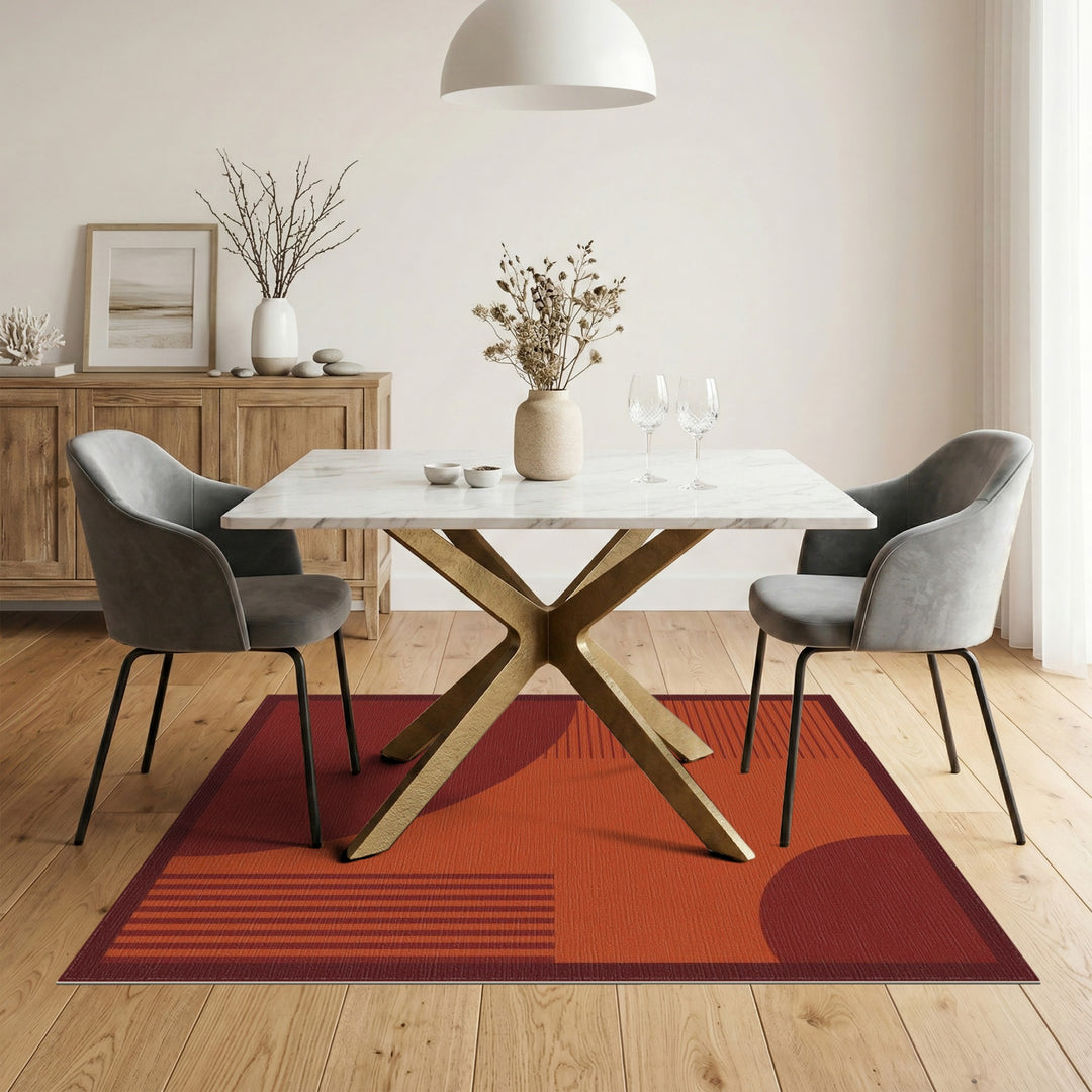 Red Geometric Modern Red Geometric Modern Area Rug