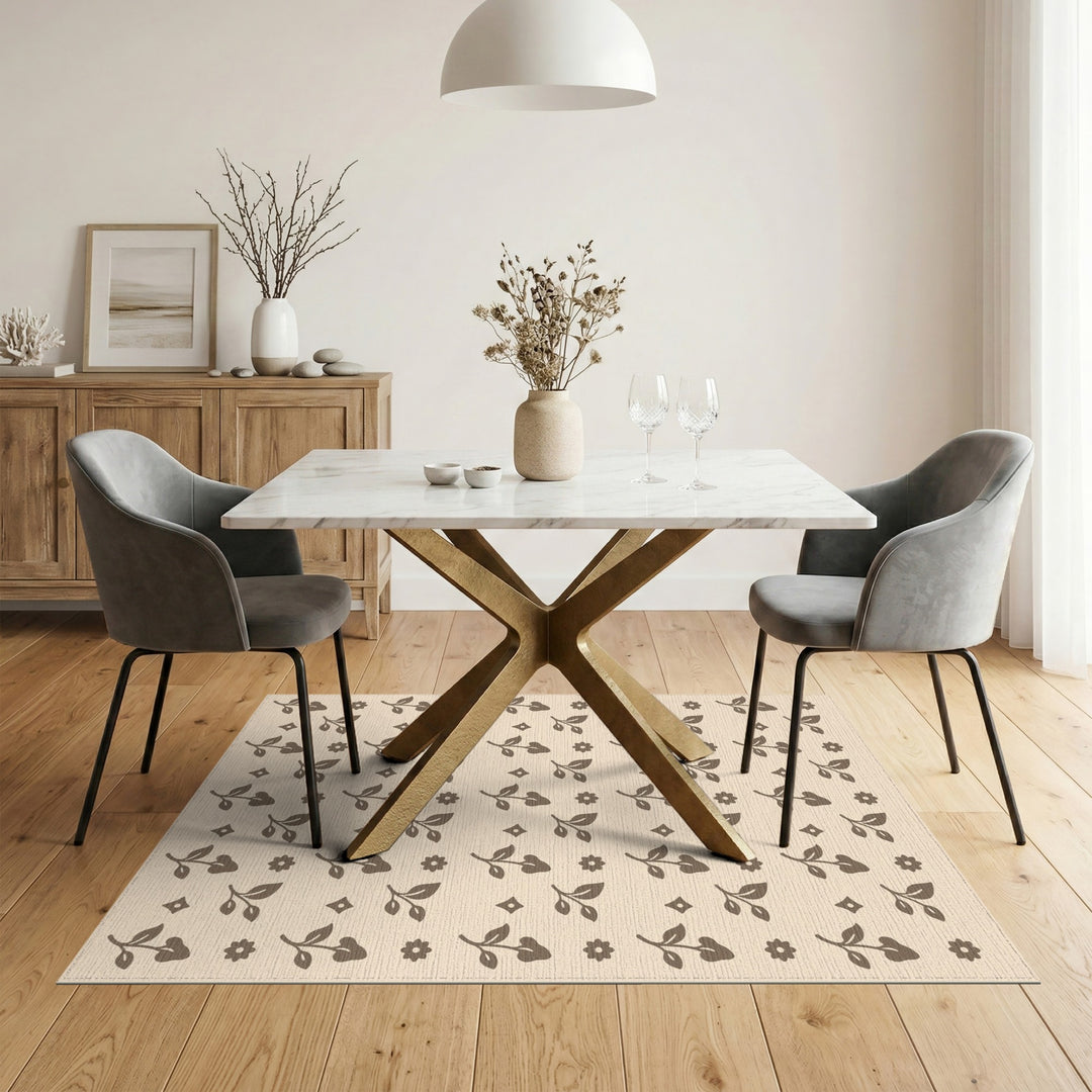 Brown Floral Vintage Area Rug