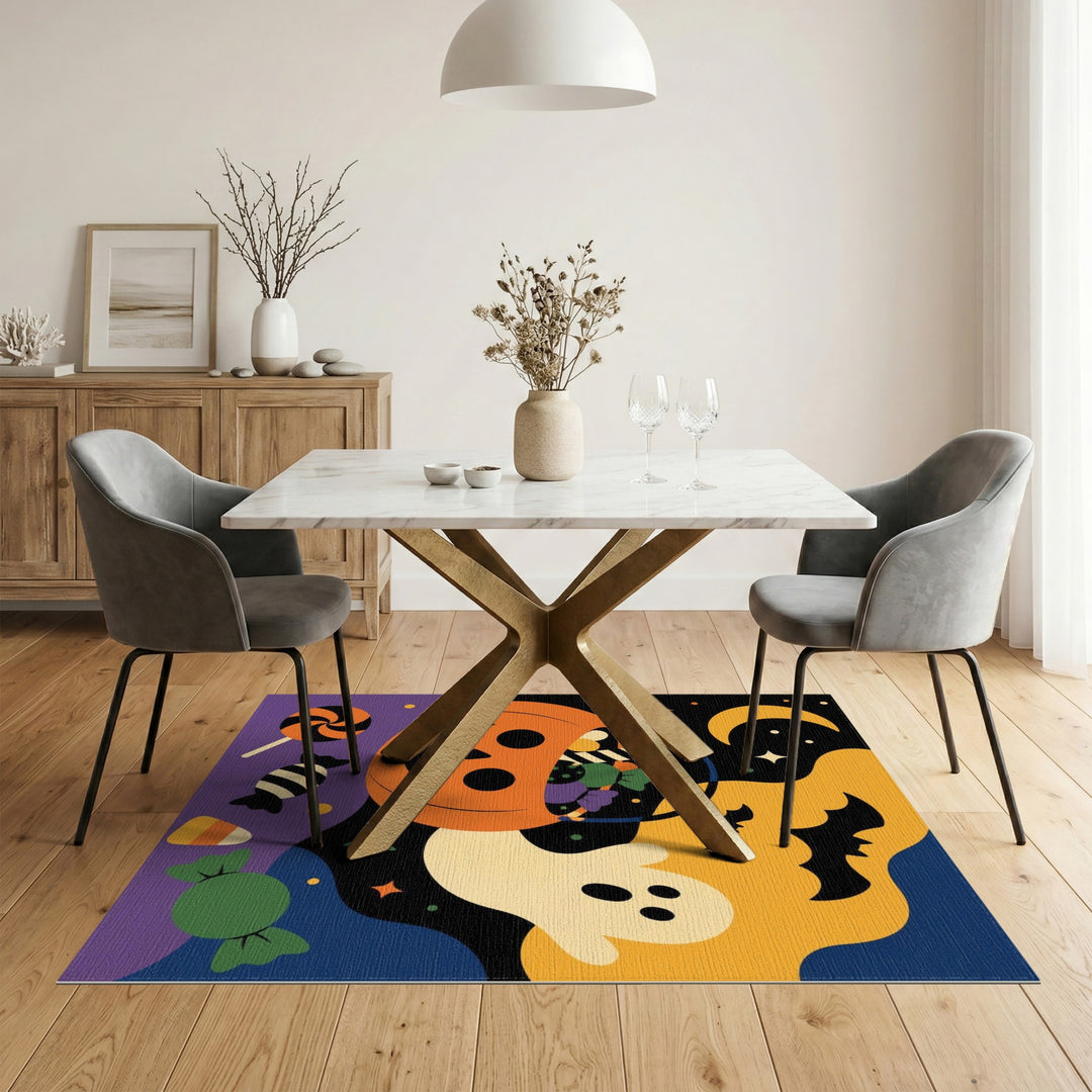 Halloween Pumpkin Ghost Kids Area Rug
