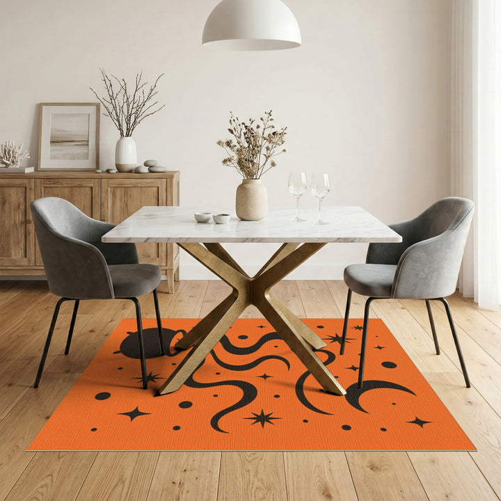 Cauldron Witch Orange Area Rug