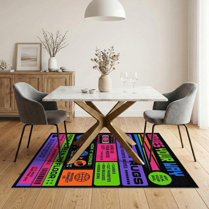 Neon Movie Poster Custom Rug