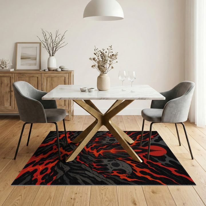Gothic Inferno Skull Area Rug