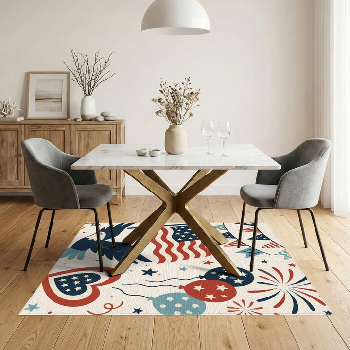 Patriotic Eagle American Flag Area Rug