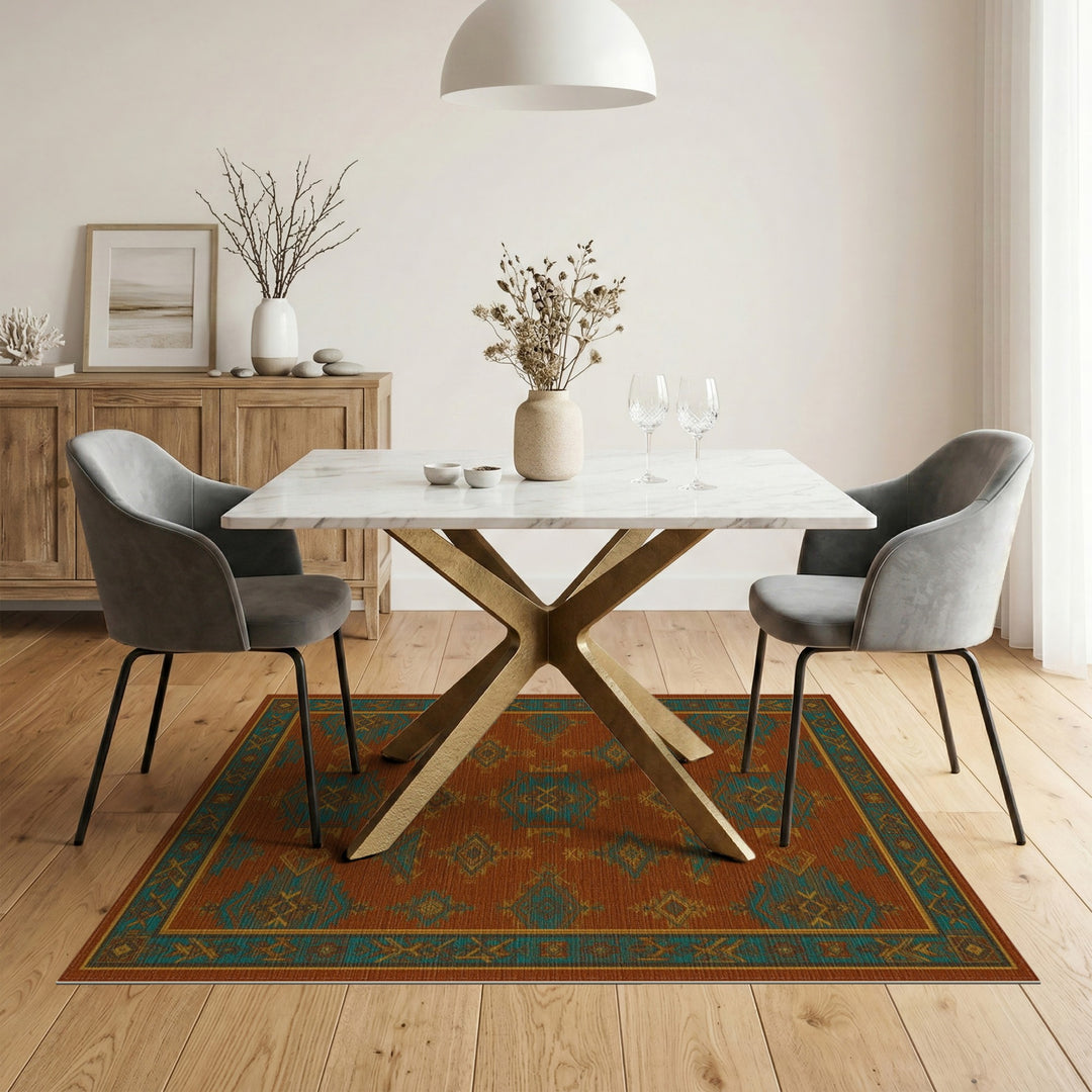 Southwestern Orange Geometric Area Rug