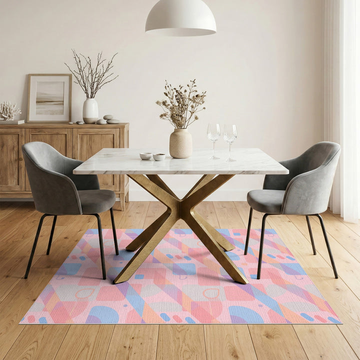 Pastel Geometric Multi-Color Area Rug
