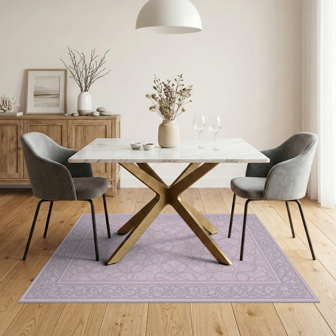 Purple Scrollwork Area Rug