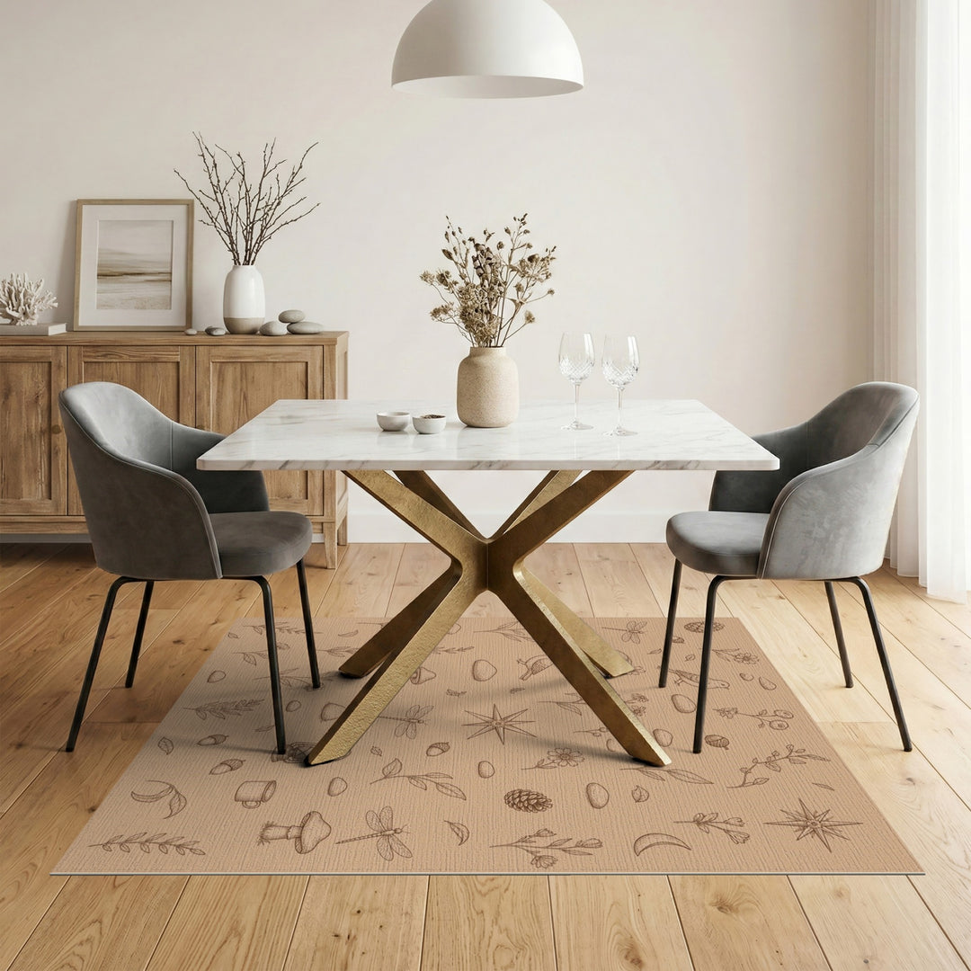 Beige Vintage Botanical Area Rug