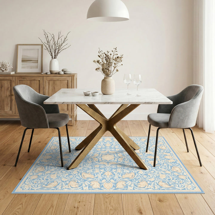 Blue Floral Vintage Area Rug