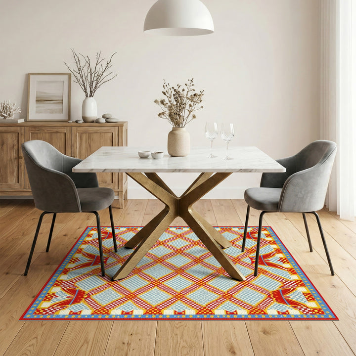 Vibrant Circus Lattice Area Rug