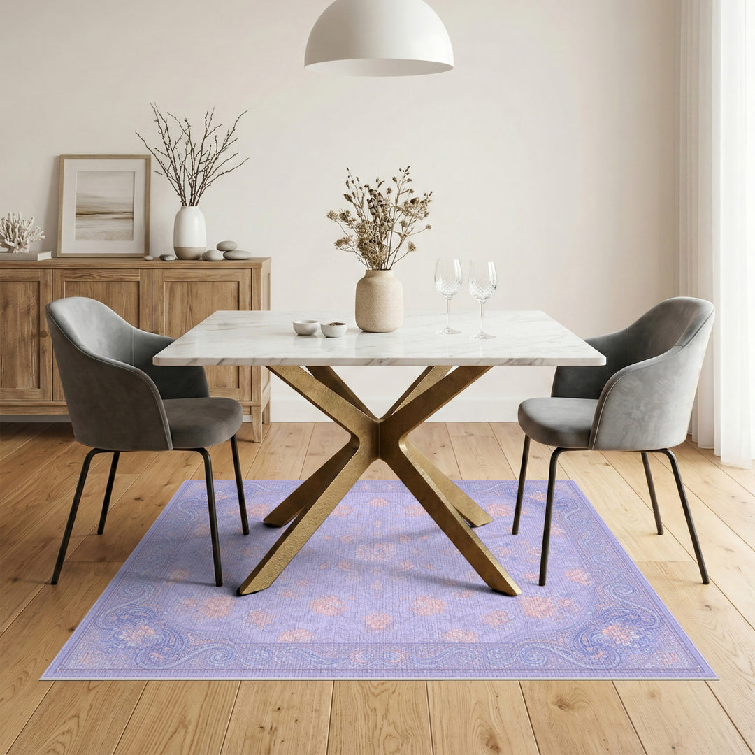 Purple Floral Vintage Area Rug