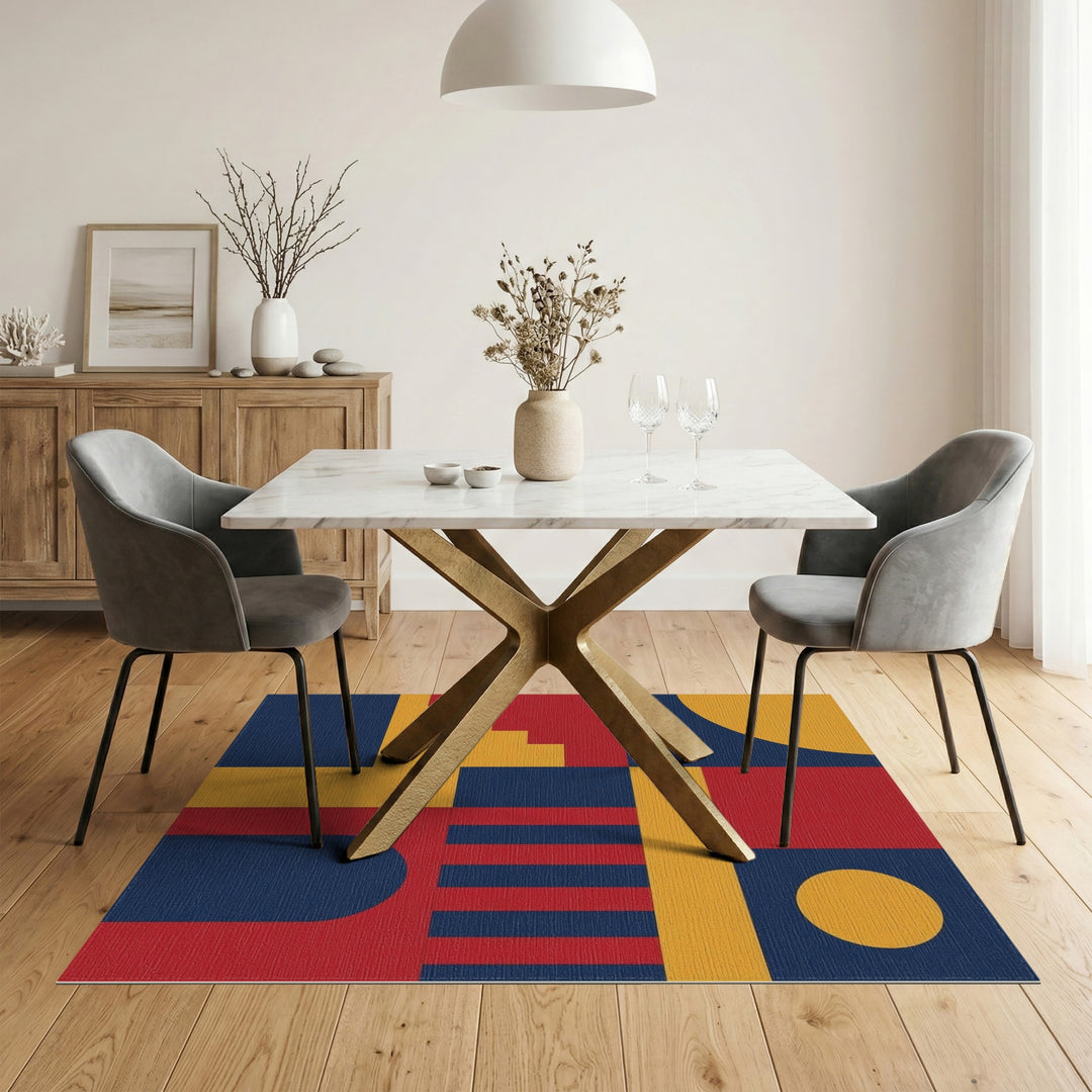 Bold Geometric Multi-Color Area Rug