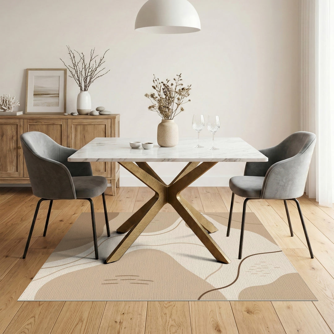 Beige Abstract Area Rug