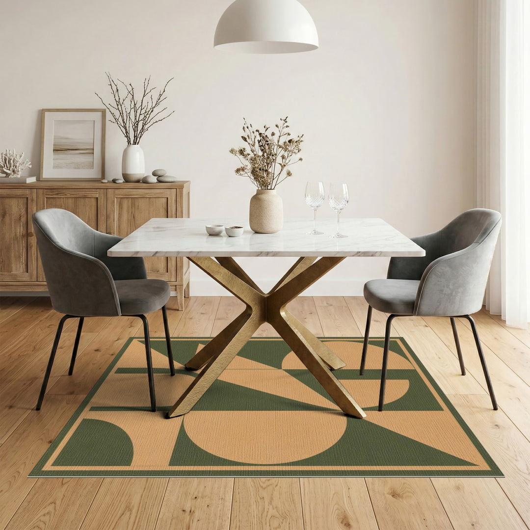 Geometric Green Area Rug