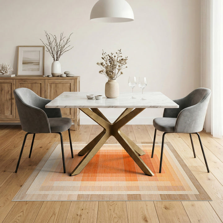 Orange Geometric Gradient Area Rug