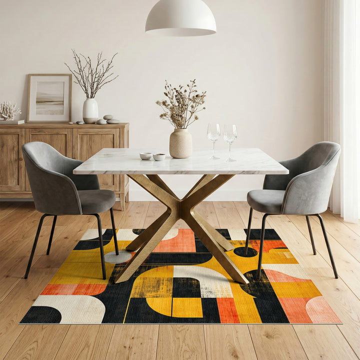 Bold Geometric Multi-Color Area Rug