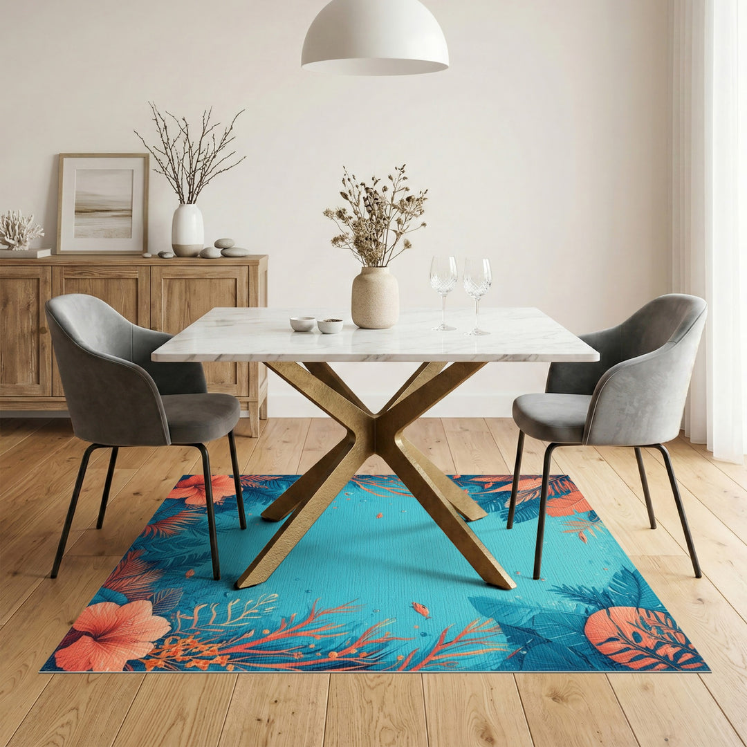 Tropical Reef Fish Washable Area Rug