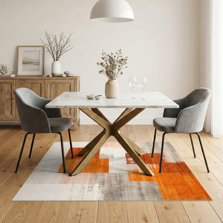 Abstract Area Orange Geometric Abstract Area Rug