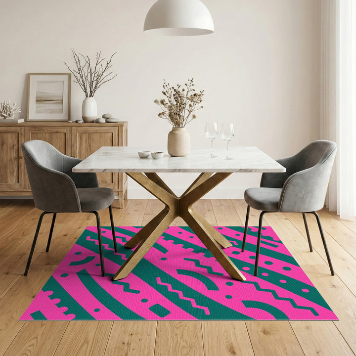 Geometric Modern Pink Geometric Area Rug