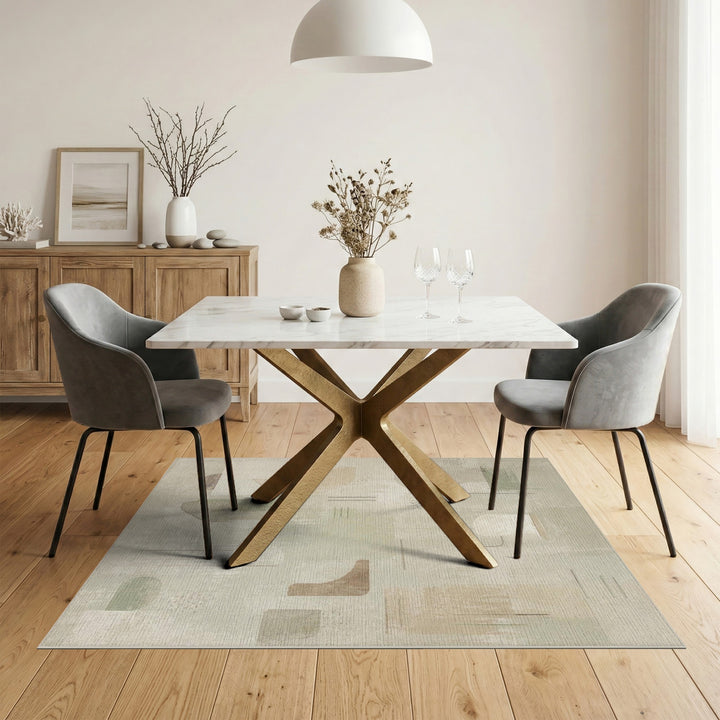 Neutral Abstract Shapes Area Rug