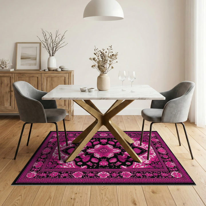 Pink Floral Vintage Area Rug
