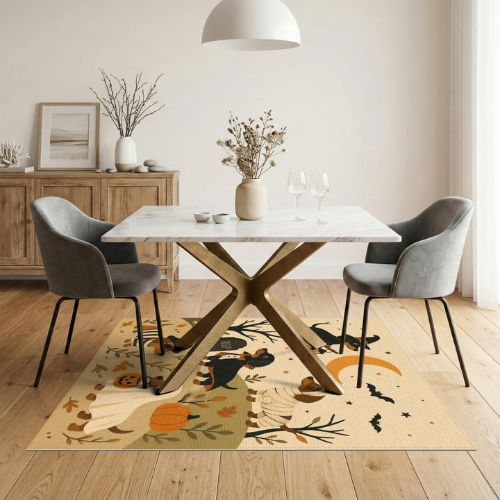 Whimsical Halloween Dachshund Area Rug