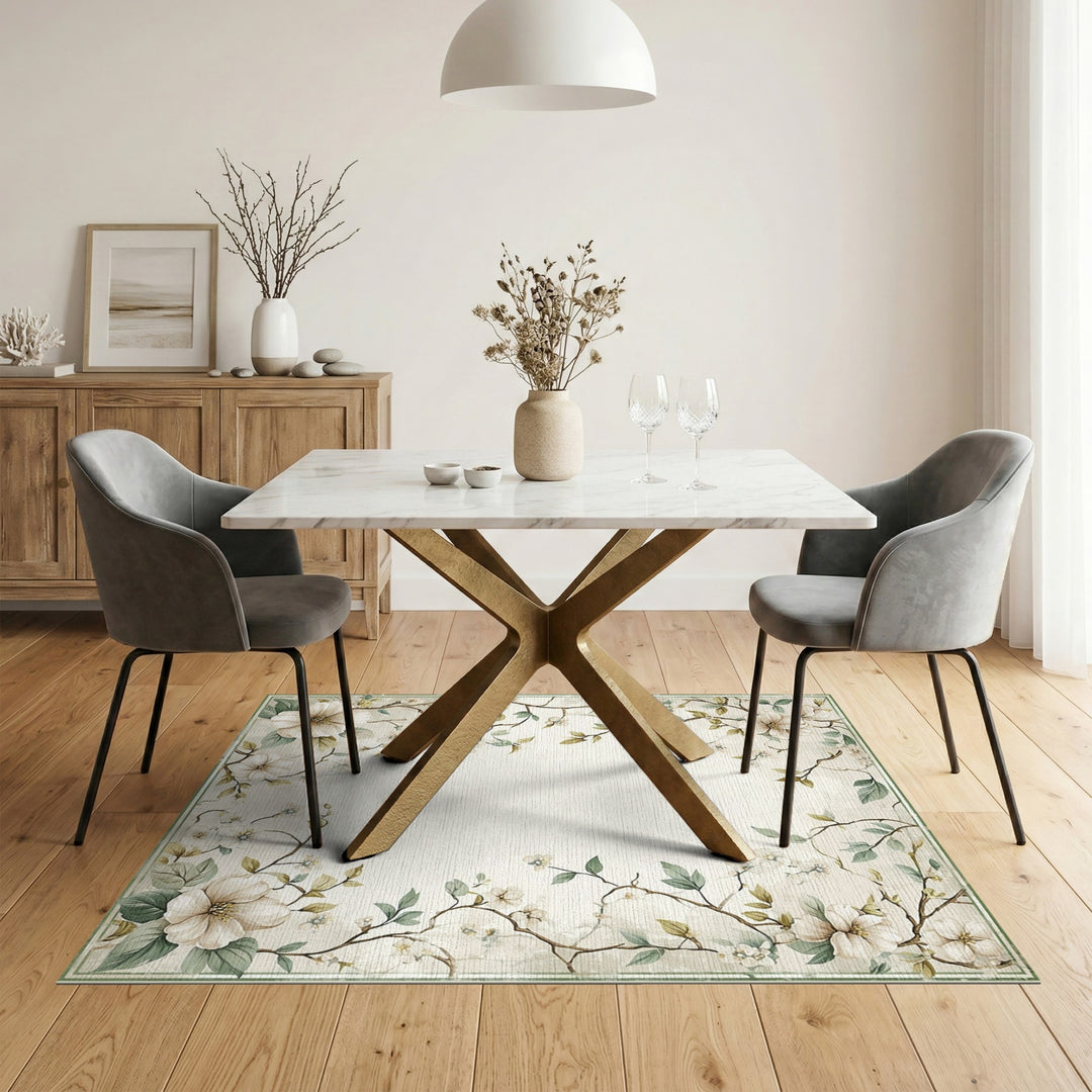 Vintage Floral Beige Area Rug
