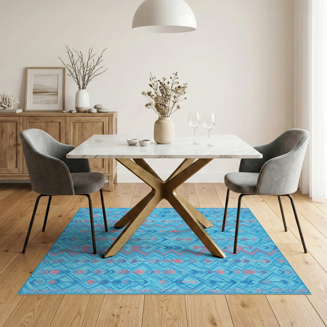 Blue Arrow Chevron Area Rug