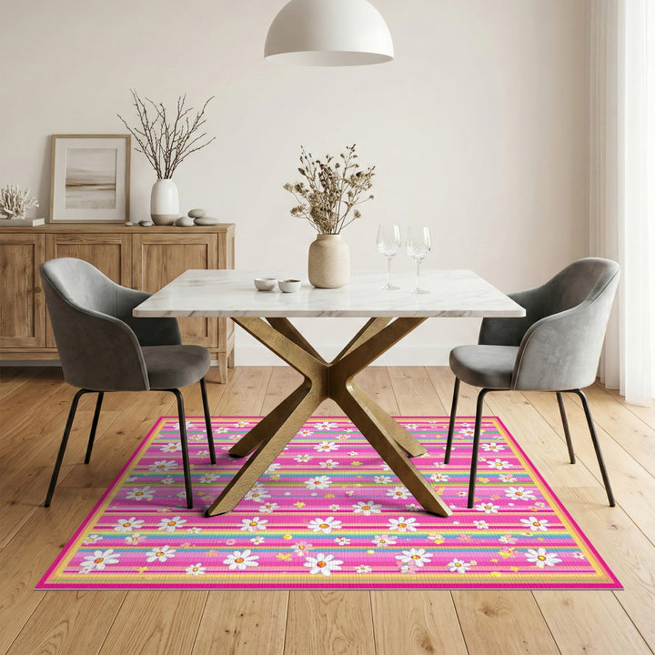 Rainbow Daisy Kids Area Rug