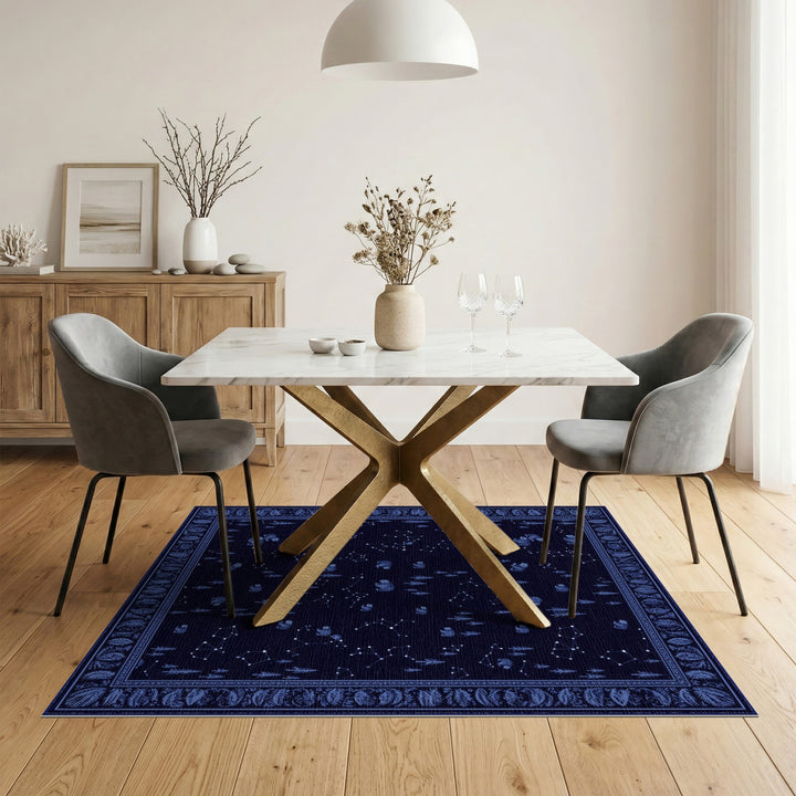 Blue Celestial Bear Constellation Area Rug