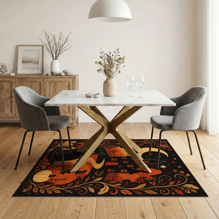 Halloween Black Cat Area Rug