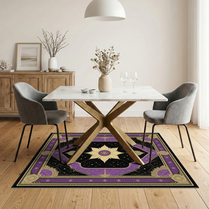 Purple Celestial Lotus Area Rug