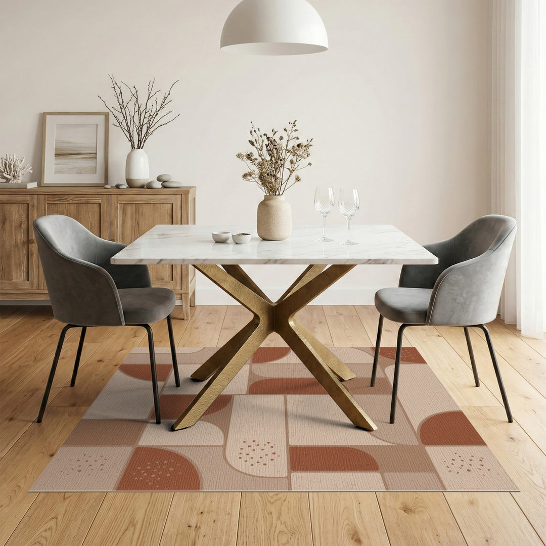 Modern Geometric Brown Area Rug