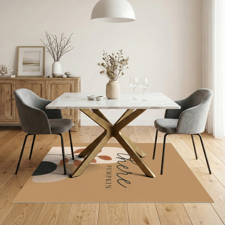 Brown and Tan Hey There Pumpkin Boho Area Rug