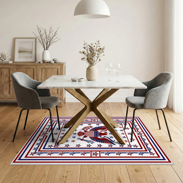 Patriotic Eagle Stars Area Rug
